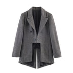 Chic Asymmetrical Plaid Blazer for Women