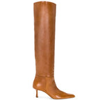 Women Slim High Heel Luxury Knee High Boots Fashion Comfortable Round Toe Stiletto Long Boots
