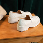 Ladies Loafers Genuine Leather British Style Platform Women's Shoes Large Size Fashion Girls Spring Shoes