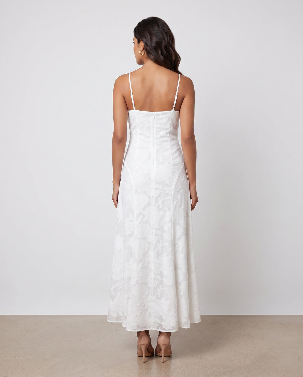 Willa | Floral Lace-Up Spaghetti Strap Maxi Dress
