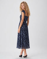 Margot | Floral Sweetheart Midi Dress