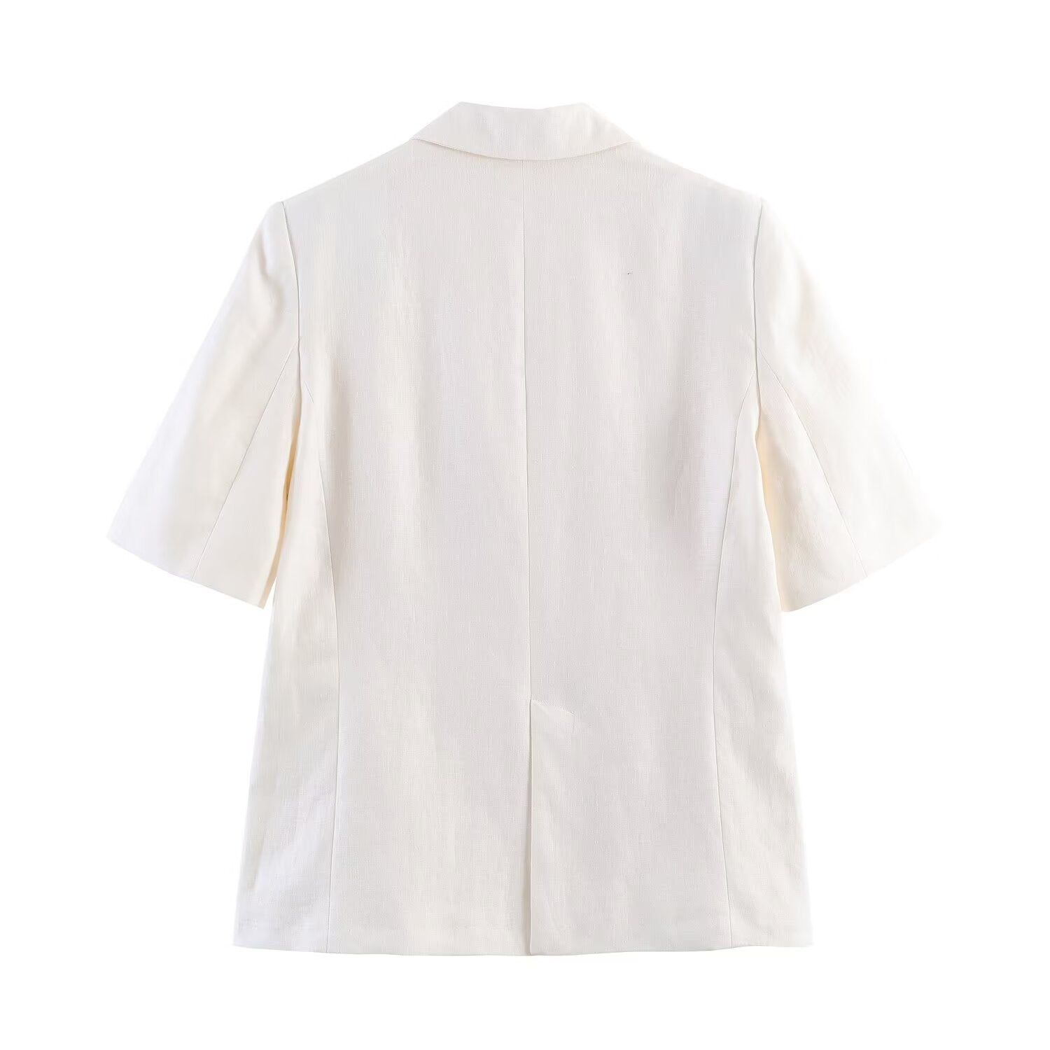 Style Linen Short Sleeve Blazer Jacket for Women