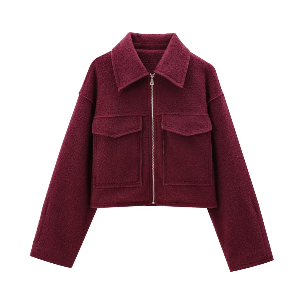 Women's Short Wool Blend Jacket Coat