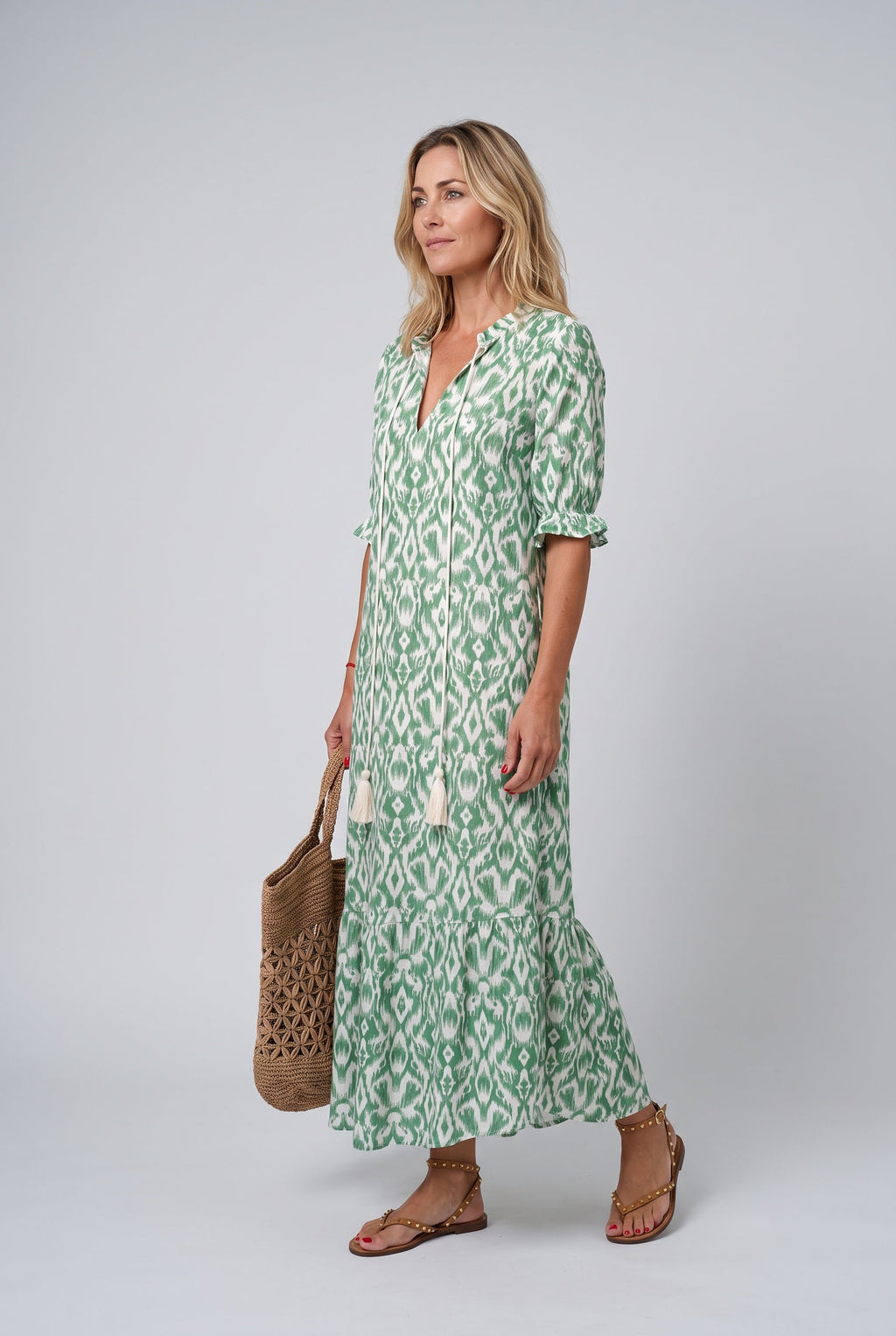Sienna | Boho Floral Print Midi Dress