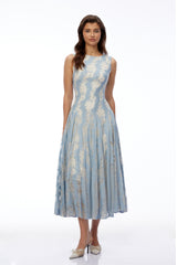 Saskia | Colour Block Lace Pleated Midi Dress