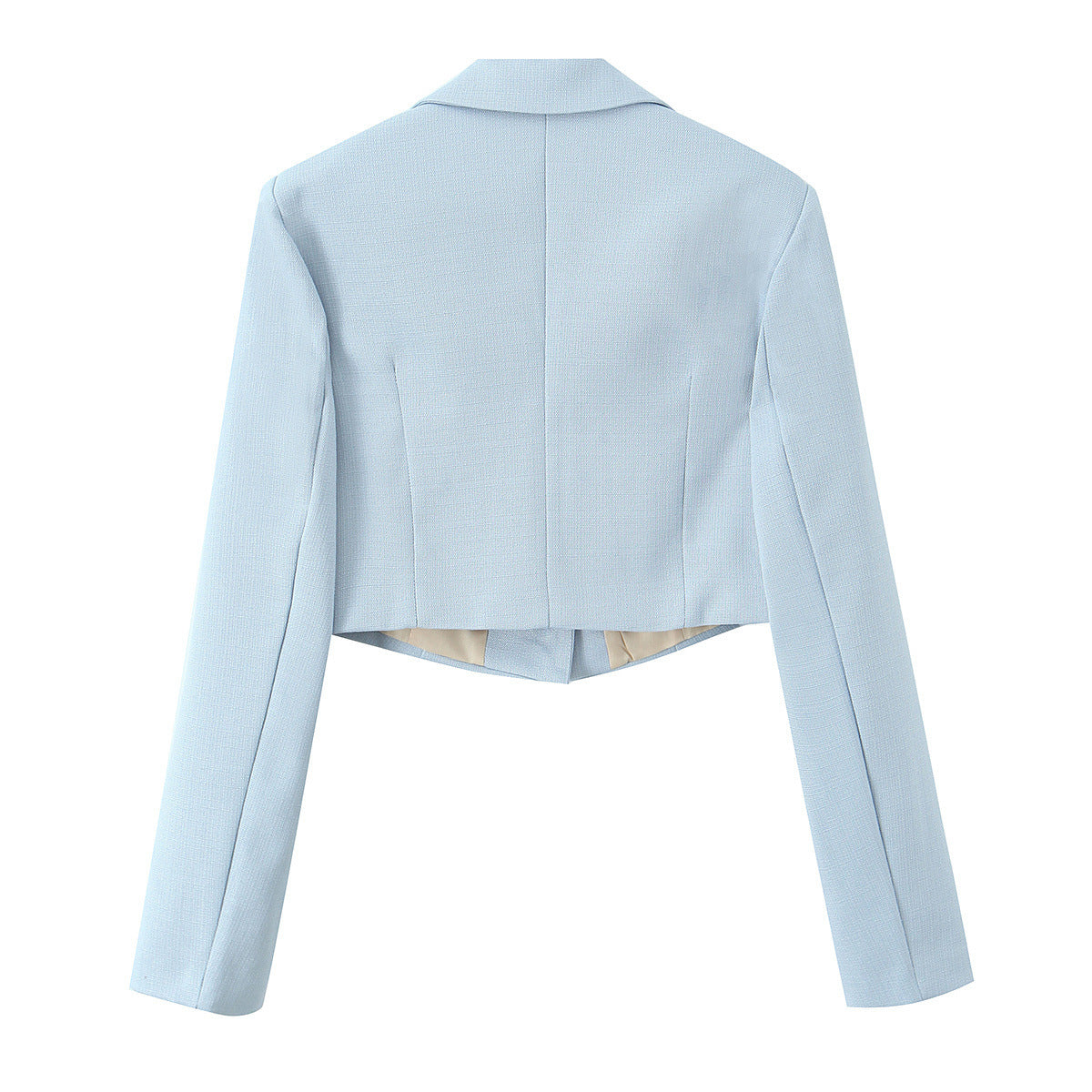 Pure Color Long Sleeve Short Blazer Jacket