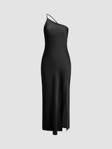 Bianca | Asymmetric Open Back Spaghetti Strap Midi Dress
