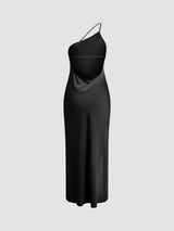 Bianca | Asymmetric Open Back Spaghetti Strap Midi Dress