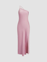 Bianca | Asymmetric Open Back Spaghetti Strap Midi Dress