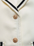 Classic Color-Blocking Tweed Chanel-Style Blazer Jacket for Women