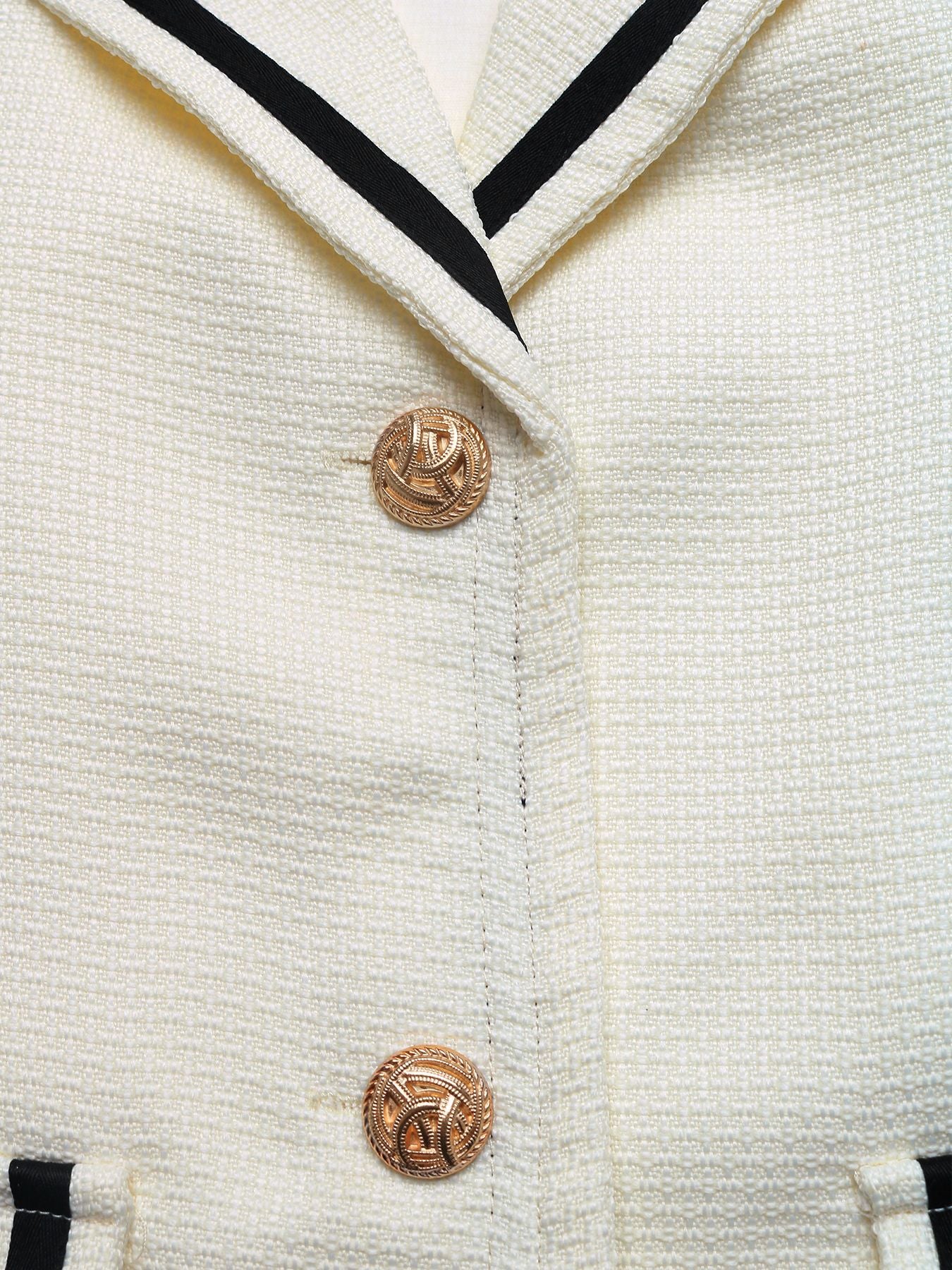 Classic Color-Blocking Tweed Chanel-Style Blazer Jacket for Women
