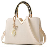 Fashion Women Handbags Leather Totes Bag Top-handle Embroidery Crossbody Bag Shoulder Bag Lady Simple Style Hand Bags
