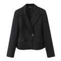 Chic Irregular Collar Back Cut-Out Blazer Jacket for Women