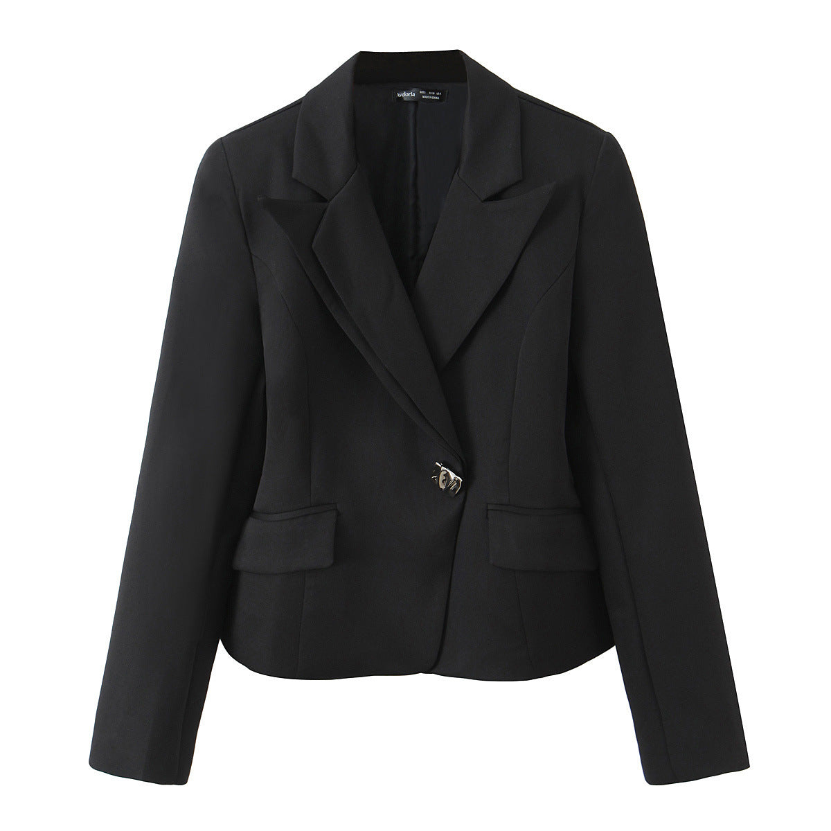 Chic Irregular Collar Back Cut-Out Blazer Jacket for Women
