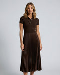 Gabriela | Pleated Collared Wool-Blend Midi Dress