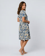 Beatrix | Pleated Floral Short Sleeve Midi Dress