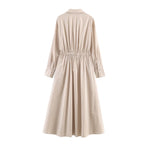 Belted Collared Shirt Dress for Women