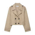 Casual Double-Breasted Short Trench Coat for Women