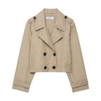 Casual Double-Breasted Short Trench Coat for Women