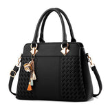 Women Handbags Tassel PU Totes Bag Top-handle Embroidery Crossbody Bag Shoulder Bag Lady Simple Style Hand Bags