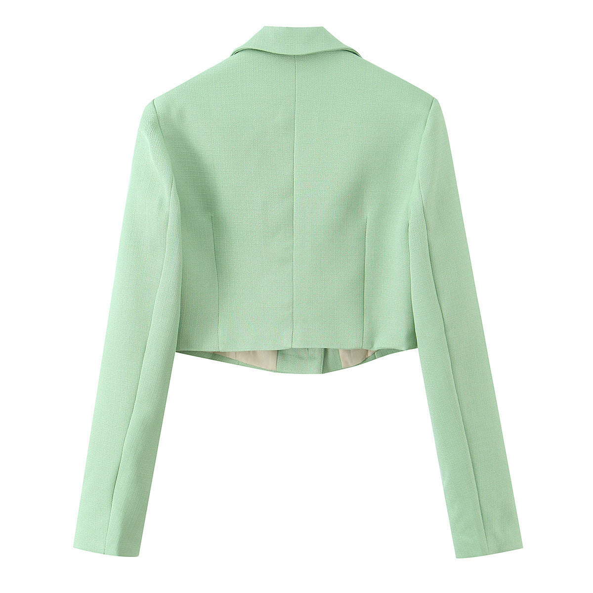 Pure Color Long Sleeve Short Blazer Jacket