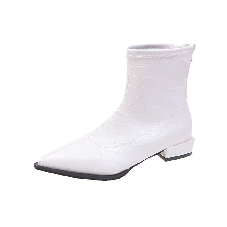 Women's Boots 2022 Spring Autumn Ankle Boots Fashion Women Silver Zipper Short Boots Ladies Low-heeled
