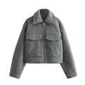Women's Short Wool Blend Jacket Coat