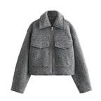 Women's Short Wool Blend Jacket Coat