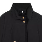 Style Fashionable Casual Gold-Buttoned Short Blazer Jacket for Women
