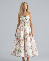 Rosalie | Ruched Floral A-Line Midi Dress