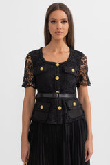 Amara | Lace Top Flared Midi Dress