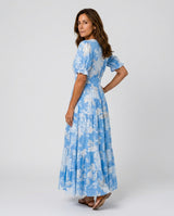 Josie | Short Sleeve V-Neck Floral Midi Dress