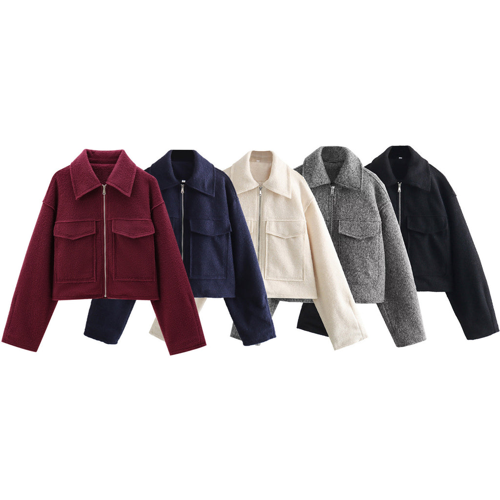 Women's Short Wool Blend Jacket Coat
