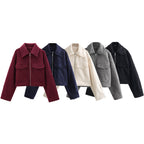 Women's Short Wool Blend Jacket Coat