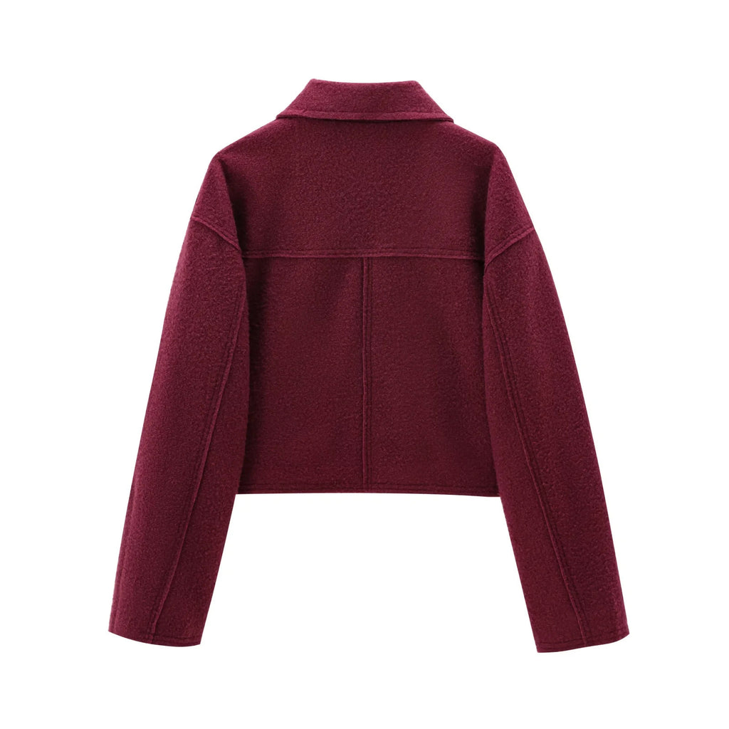 Women's Short Wool Blend Jacket Coat