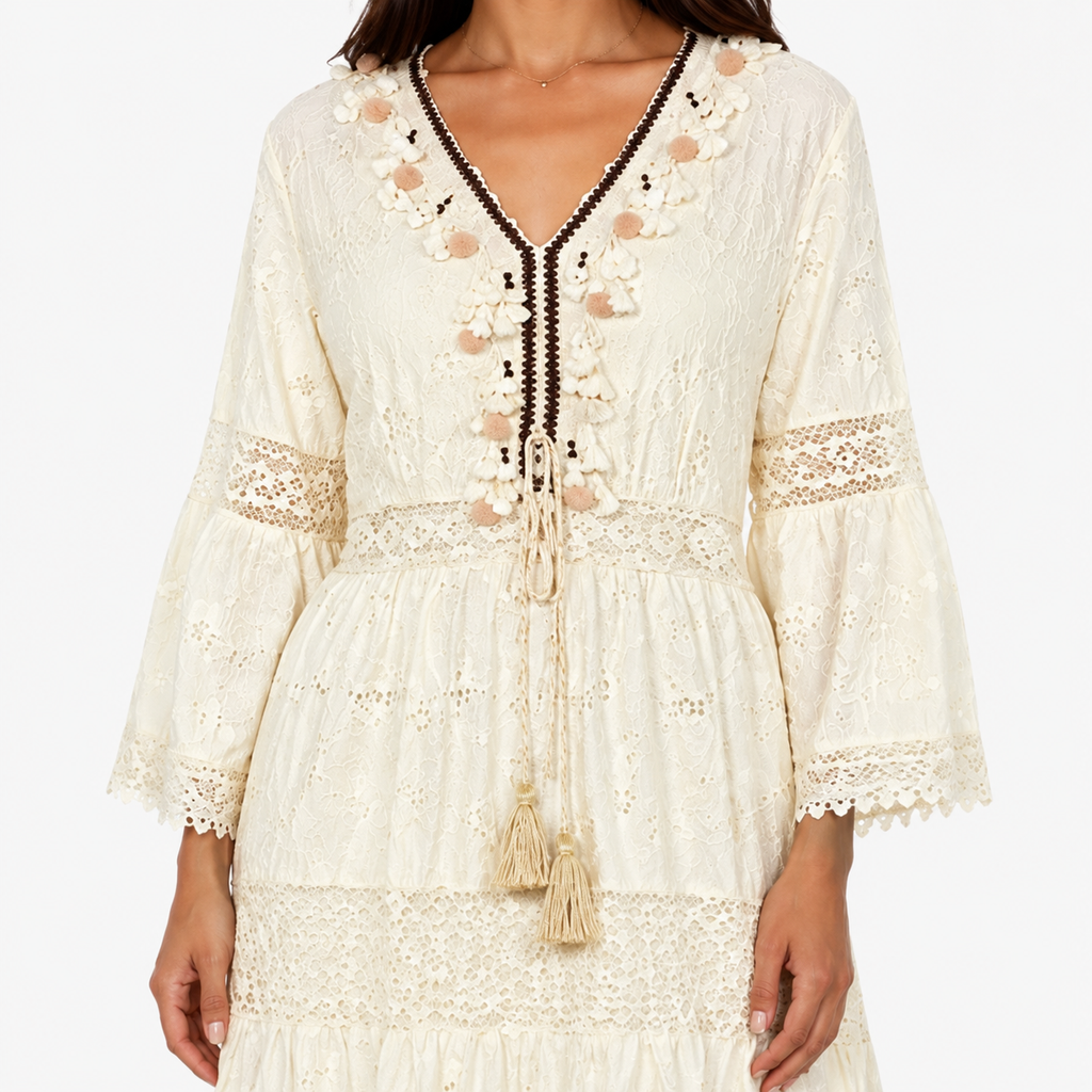 Eloise | Floral Lace Midi Dress