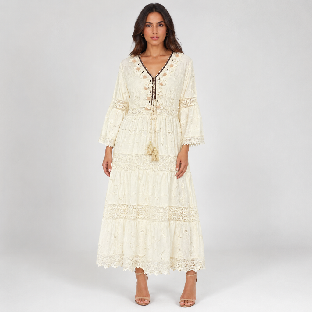 Eloise | Floral Lace Midi Dress