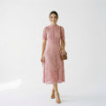 Ada | Lace-Trim Wedding Guest Midi Dress
