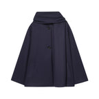 Wool blend scarf short coat