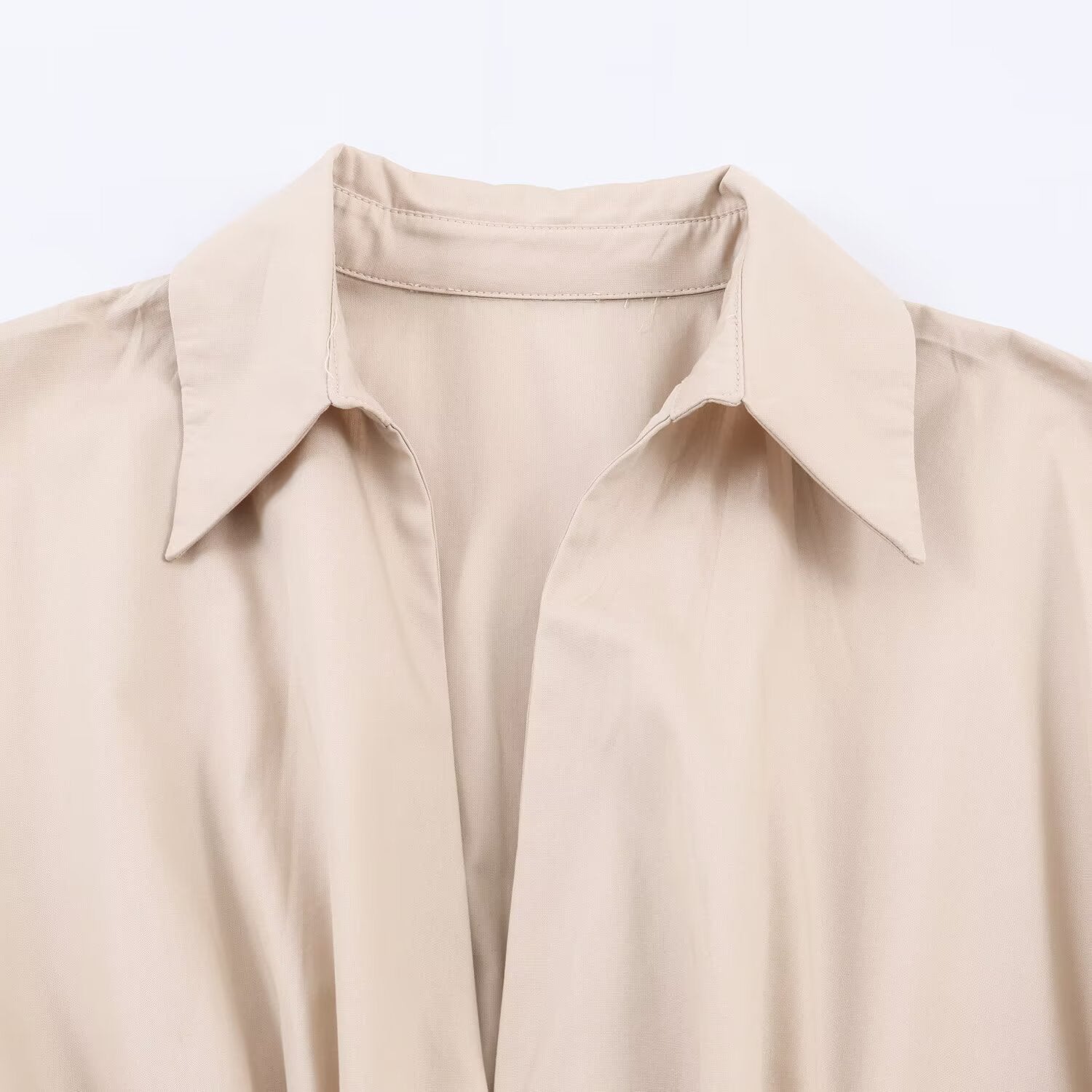 Belted Collared Shirt Dress for Women