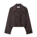 Casual Double-Breasted Short Trench Coat for Women