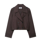 Casual Double-Breasted Short Trench Coat for Women