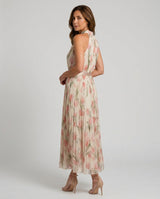 Aurelle | Halter Neck Floral Midi Dress
