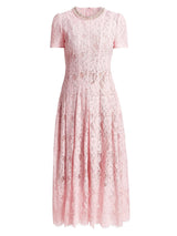 Tessa | Crystal Collar Lace Midi Dress