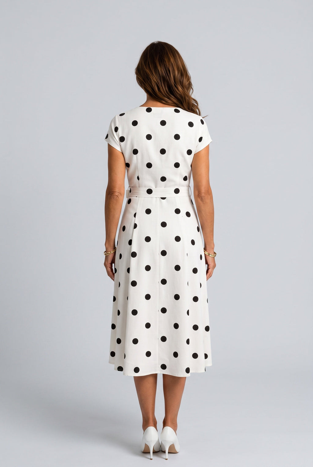 Xenia | Polka Dot Wrap Midi Dress