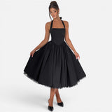 Ruby | Halter Neck Corset Backless Fit & Flare Midi Dress