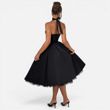 Ruby | Halter Neck Corset Backless Fit & Flare Midi Dress