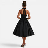 Ruby | Halter Neck Corset Backless Fit & Flare Midi Dress