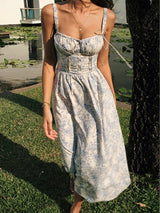 Fleurina | Floral Sweetheart Midi Dress
