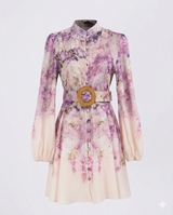 Romy | Floral Linen-Blend Mini Dress